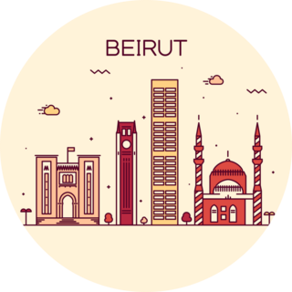 Beirut Skyline Linear Sticker