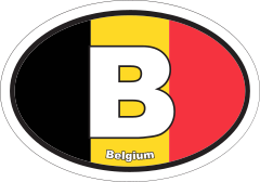 Belgium B Flag Oval Sticker