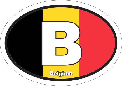Belgium B Flag Oval Sticker