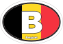 Belgium B Flag Oval Sticker