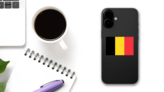 Belgium Flag Sticker on a Phone (New) example