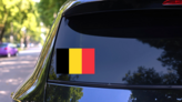 Belgium Flag Sticker on a Rear Car Window (New) example