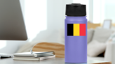 Belgium Flag Sticker on a Water Bottle (New) example