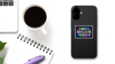 Believe In Yourself Space Theme Sticker on a Phone (New) example