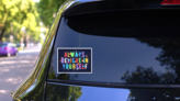 Believe In Yourself Space Theme Sticker on a Rear Car Window (New) example