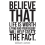 Believe That Life Is Worth Living Awareness Lettering Sticker