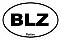 Belize Blz Oval Sticker