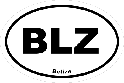 Belize Blz Oval Sticker