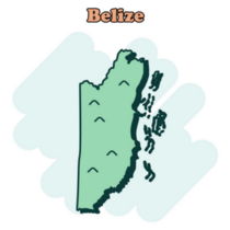Belize Cartoon Map Sticker