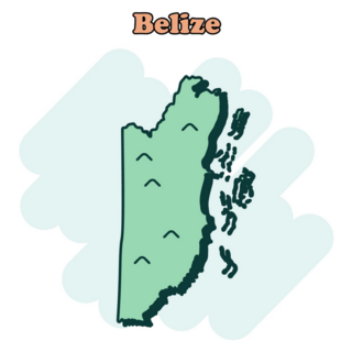 Belize Cartoon Map Sticker