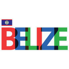 Belize Colorful Typography Sticker