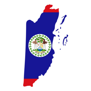 Belize Emblem On Flag Sticker