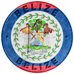 Belize Flag Button Sticker