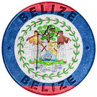 Belize Flag Button Sticker