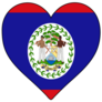 Belize Flag Heart Sticker