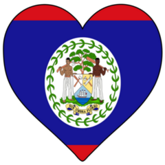 Belize Flag Heart Sticker