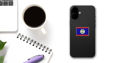 Belize Flag Icon Sticker on a Phone (New) example
