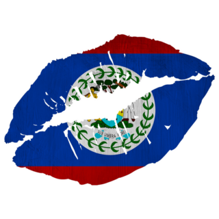 Belize Flag Lips Sticker