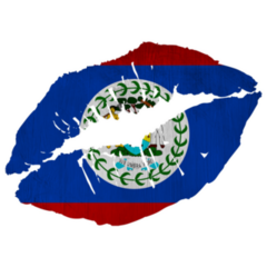 Belize Flag Lips Sticker