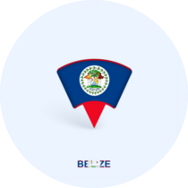 Belize Flag Map Pointer Sticker