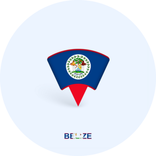 Belize Flag Map Pointer Sticker