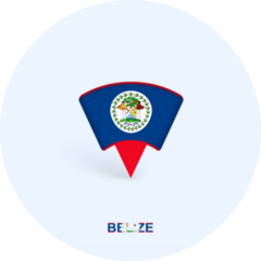 Belize Flag Map Pointer Sticker