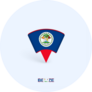 Belize Flag Map Pointer Sticker