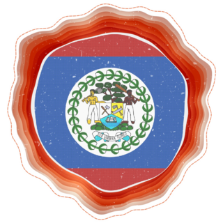 Belize Flag Retro Badge Sticker