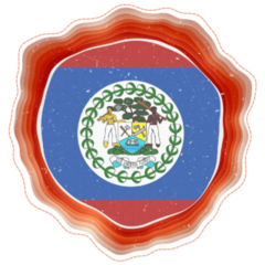 Belize Flag Retro Badge Sticker