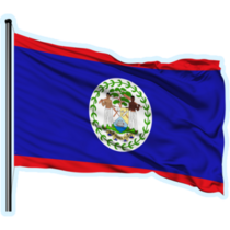 Belize Flag Wind Waving Sticker