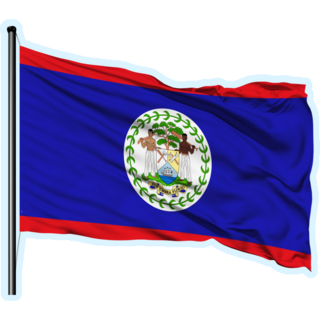 Belize Flag Wind Waving Sticker