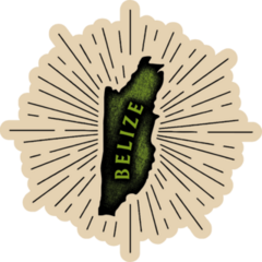 Belize Grunge Brown Sticker