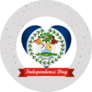 Belize Independence Day Heart Sticker