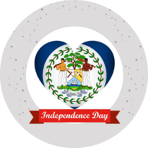 Belize Independence Day Heart Sticker