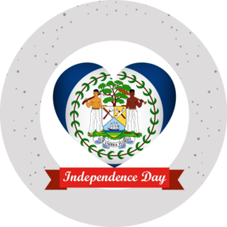 Belize Independence Day Heart Sticker
