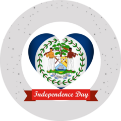 Belize Independence Day Heart Sticker