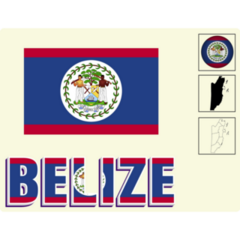 Belize Map And Flag Sticker