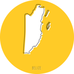Belize Map On Yellow Sticker