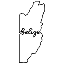 Belize Outline Text Map Sticker