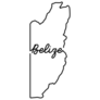 Belize Outline Text Map Sticker