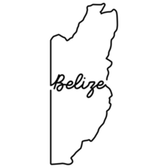 Belize Outline Text Map Sticker
