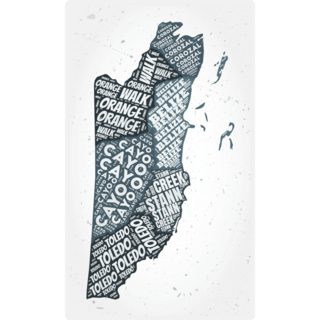 Belize Regions Typography Sticker