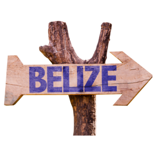 Belize Wooden Sign Sticker