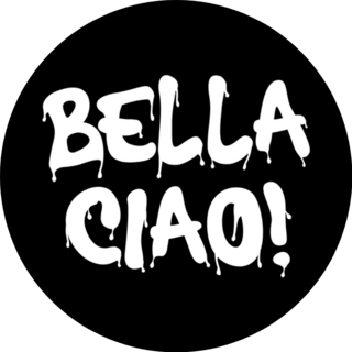 Bella Ciao Italian Phrase On Black Sticker