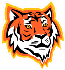 Bengal Tiger Head Mascot Sticker