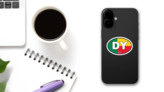 Benin Dy Flag Oval Sticker on a Phone (New) example