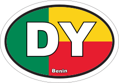 Benin Dy Flag Oval Sticker