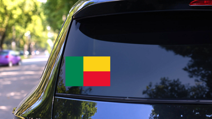 Benin Flag Sticker on a Rear Car Window (New) example