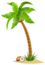 Bent Palm Tree With Coconuts On The Ground Sticker