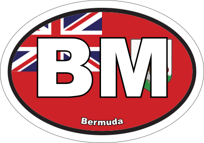 Bermuda Bm Flag Oval Sticker